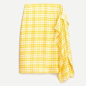 Ruffle skirt in silk twill